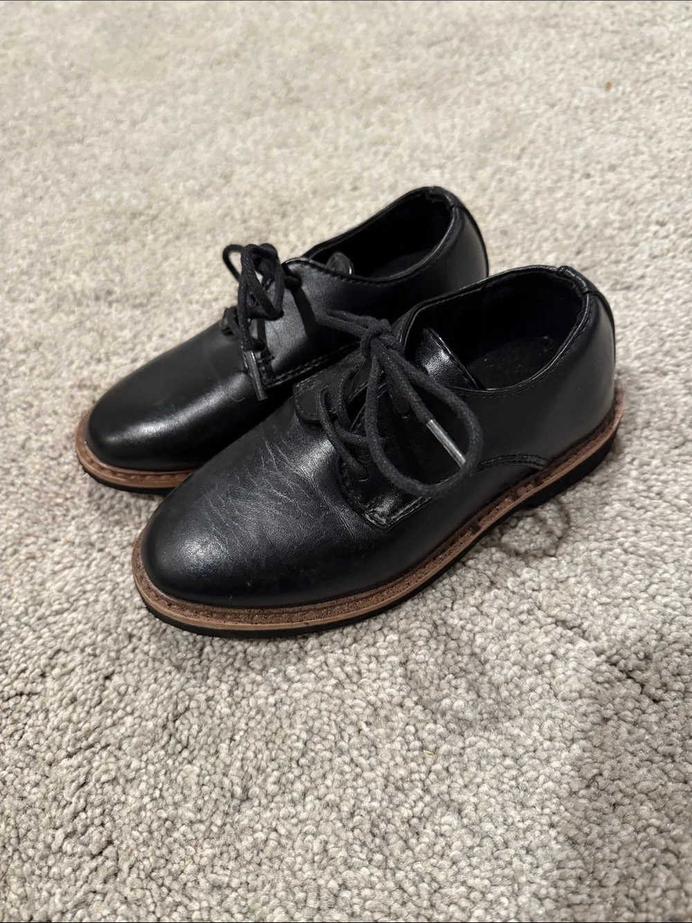 Deer Stags Little Boys Black Lace-Up Dress Oxfords